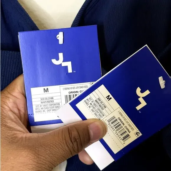 *2 Pack * NWT Joy Lab Blue Women's Workout Crop Top with support bra Size M - Picture 4 of 8